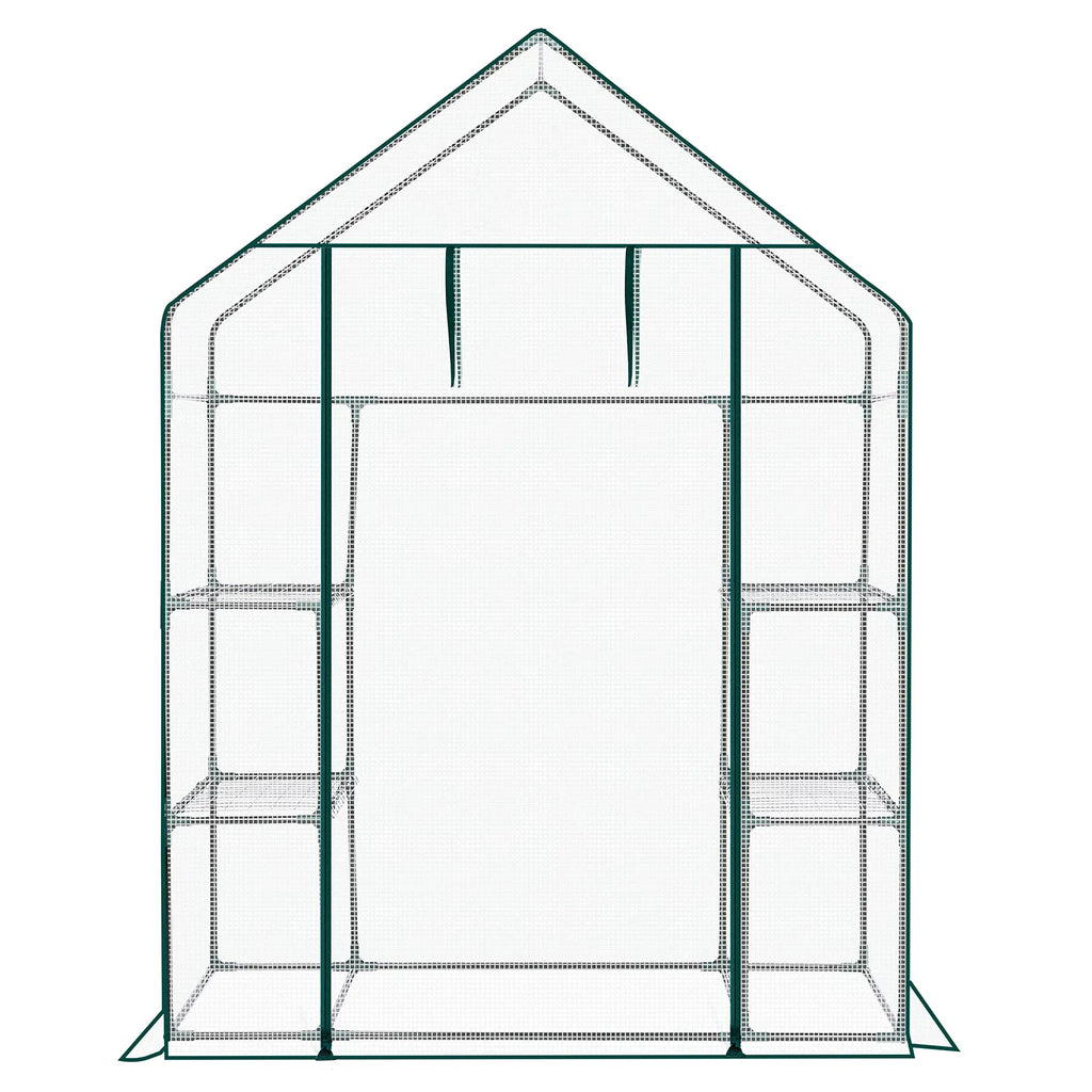 Mini Walk-In Greenhouse with PE Cover & 4 Shelves, 56x29x77 in – image 2