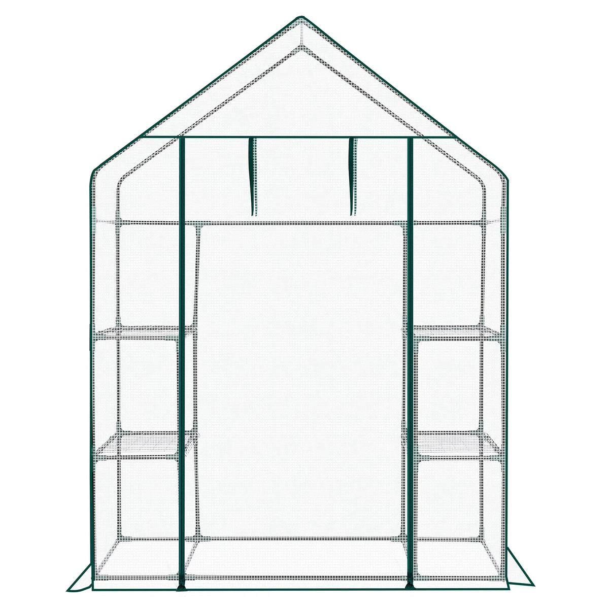 Mini Walk-In Greenhouse with PE Cover & 4 Shelves, 56x29x77 in – image 2
