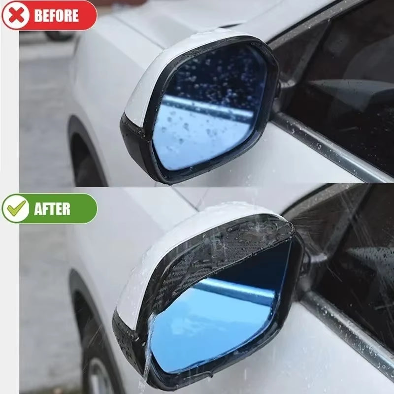 Side Mirror Rain Visor 2 Pack - Universal Carbon Fiber Look Rearview Mirror Rain Guard