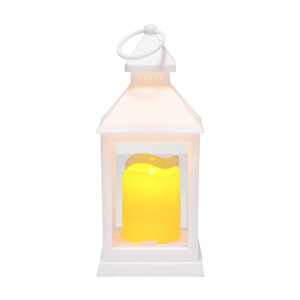 Flameless LED Candle Lanterns, White Hanging Lanterns, Set of 12