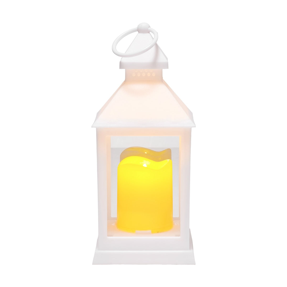 Flameless LED Candle Lanterns, White Hanging Lanterns, Set of 12