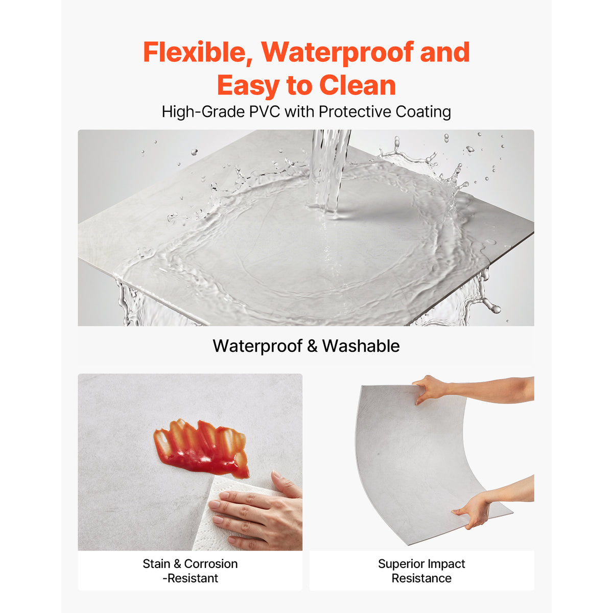 PVC Drop Ceiling Tiles 24 x 24 In, 12-Pack White Marble – image 3