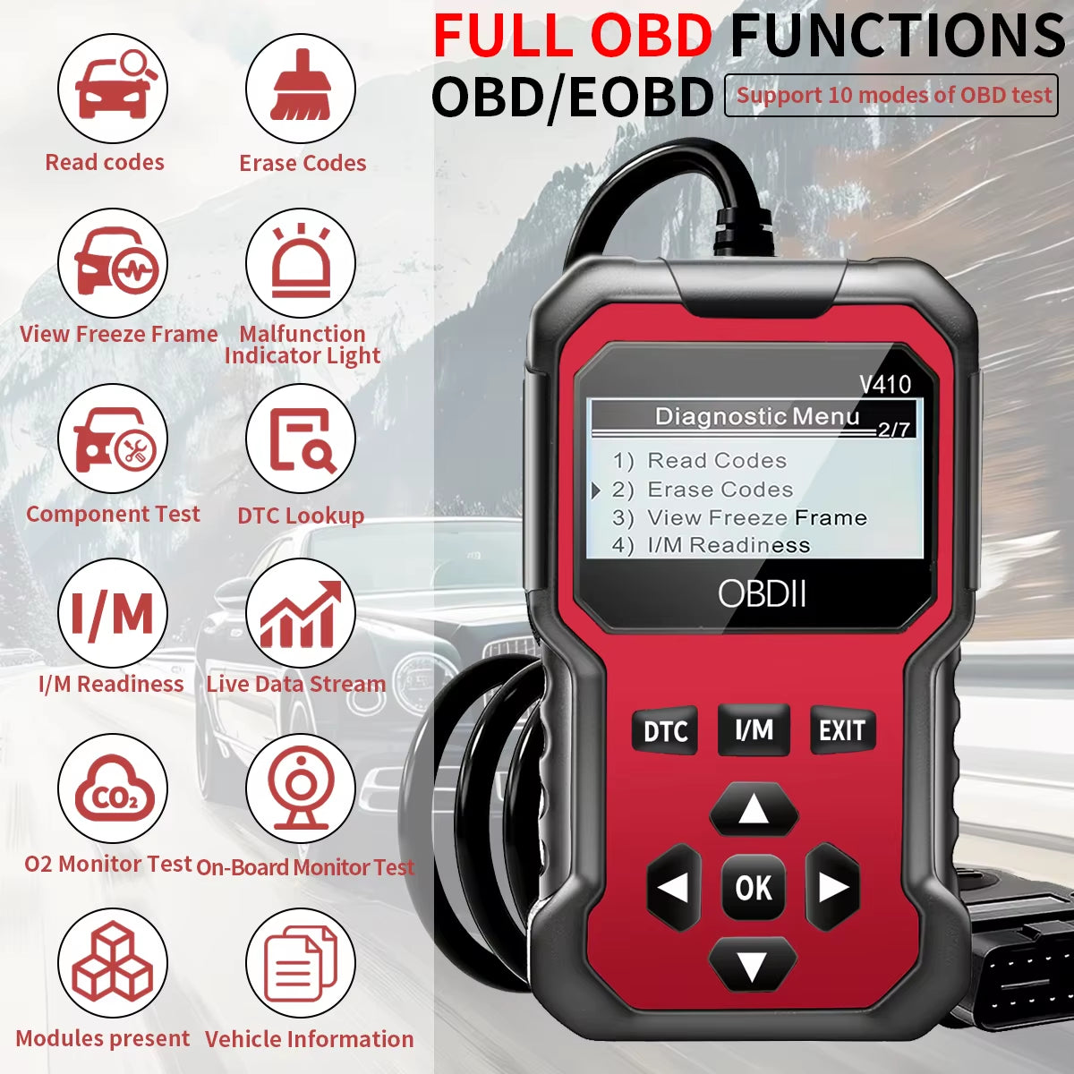 OBD2 Scanner V410 – Code Reader with Live Data and Voltage Test – image 4