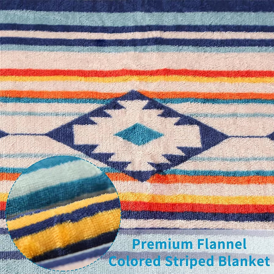 Sherpa Flannel Throw Blanket 59 x 79 In, Double Layer Reversible – image 5