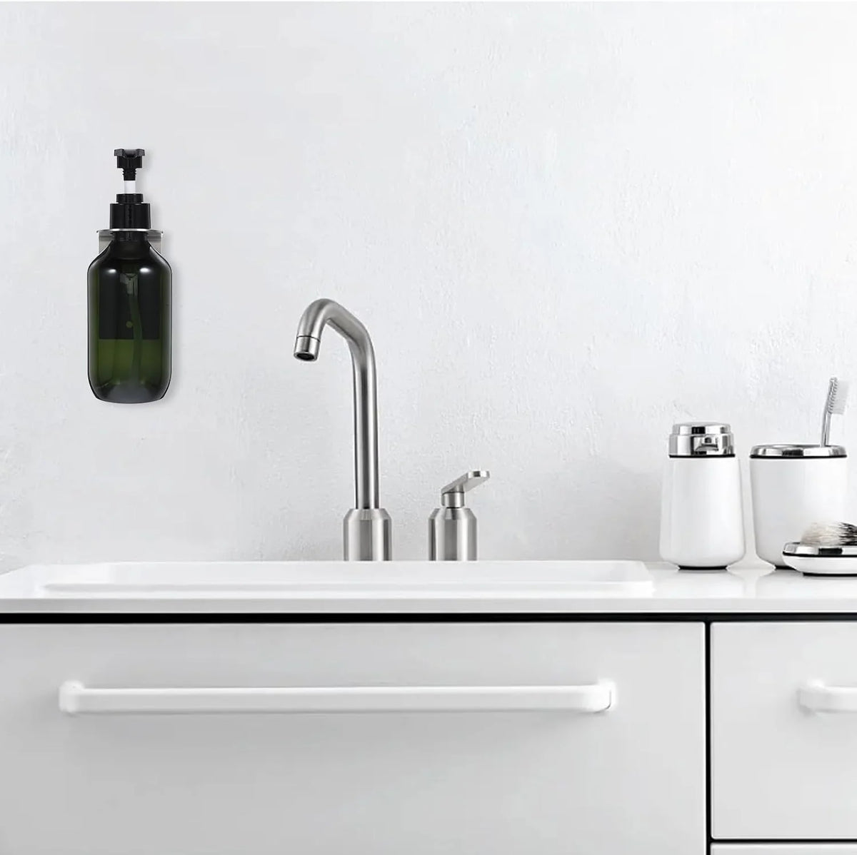 Wall Mount Soap Dispenser - Stainless Steel Shelf with Bottle – image 7