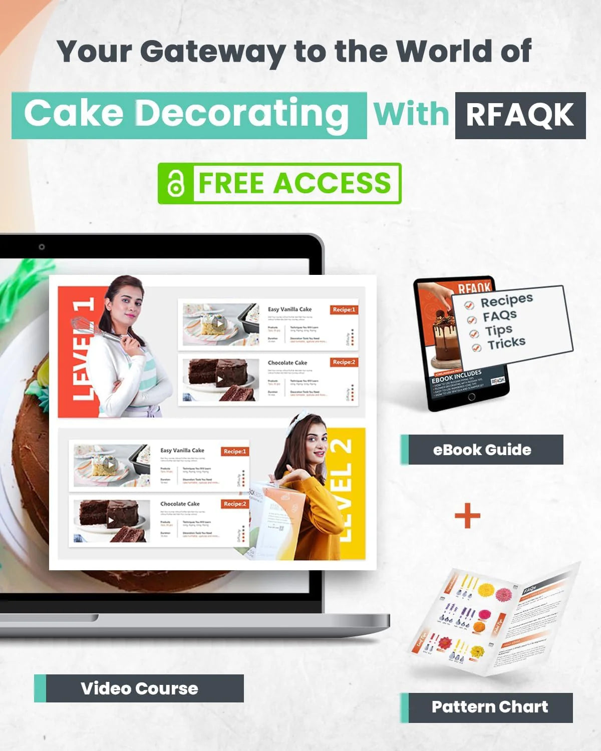 Cake Decorating Kit 64 Piece – Turntable, Piping Tips & Spatulas – image 3
