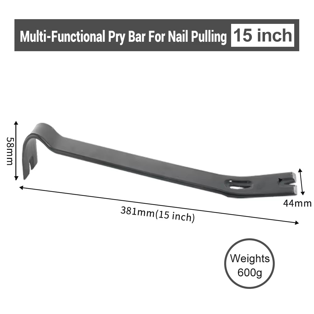 Oilfield Flat Pry Bar with Nail Puller Claw, High-Carbon Steel 12-15 in – image 14