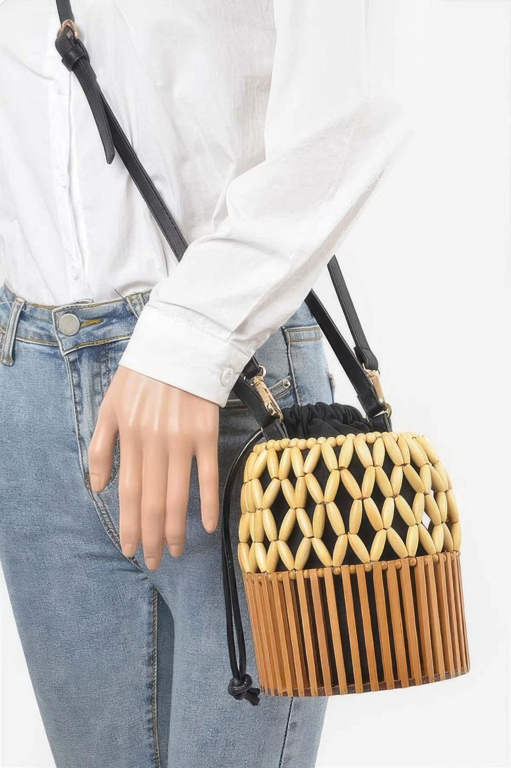 Handmade Bamboo Clutch Bag, Box Style Evening Purse – image 5