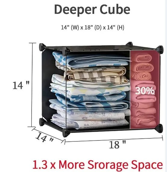 Cube Storage Organizer 8-Cube – Modular Closet Shelves with Rod – image 3