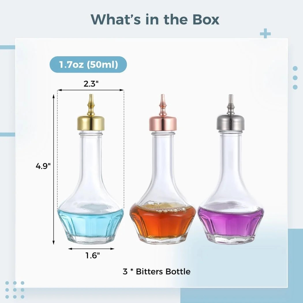 Glass Bitters Dasher Bottles Set of 3, 50 ml – image 5