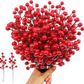Christmas Red Berry Picks – 10 Pc Artificial Holly Berry Stems