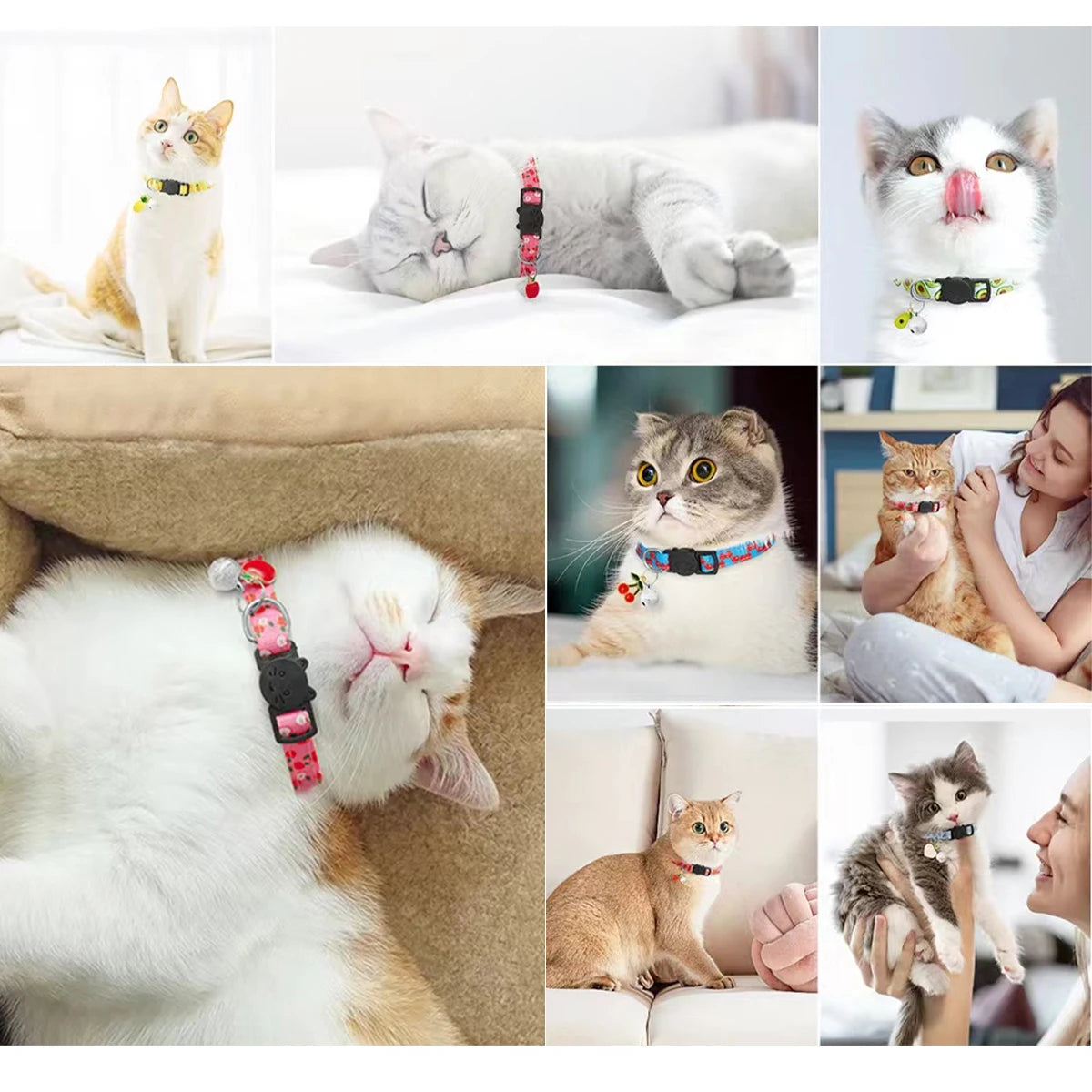 Breakaway Cat Collars 7-Pack - Fruit Pattern Kitten Collars with Bells – image 7