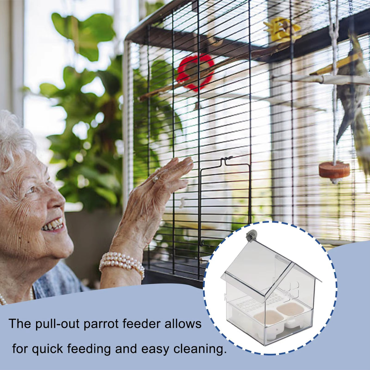 Hanging Bird Feeder Bowl – No-Mess Cage Feeder & Bird Bath – image 4