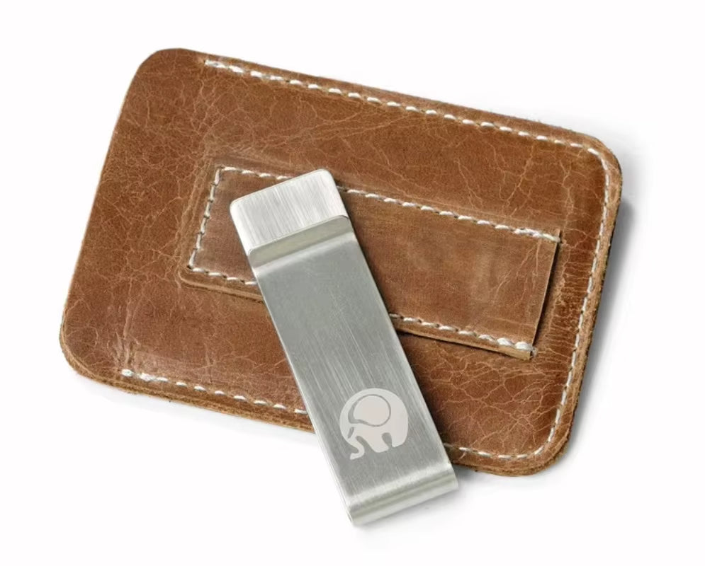 Leather Money Clip Wallet, Slim Cowhide Card Holder – image 6