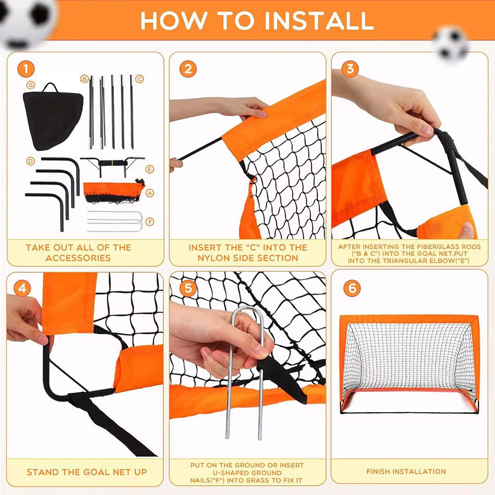 Pop Up Soccer Goal for Backyard, Foldable with Carry Bag – image 5