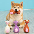 Latex Squeaky Dog Toys 4-Pack - Soft Animal Chew Set