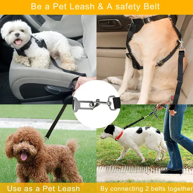 Dog Car Seat Belt Leash, Adjustable 2-Pack Pet Safety Tether – image 4