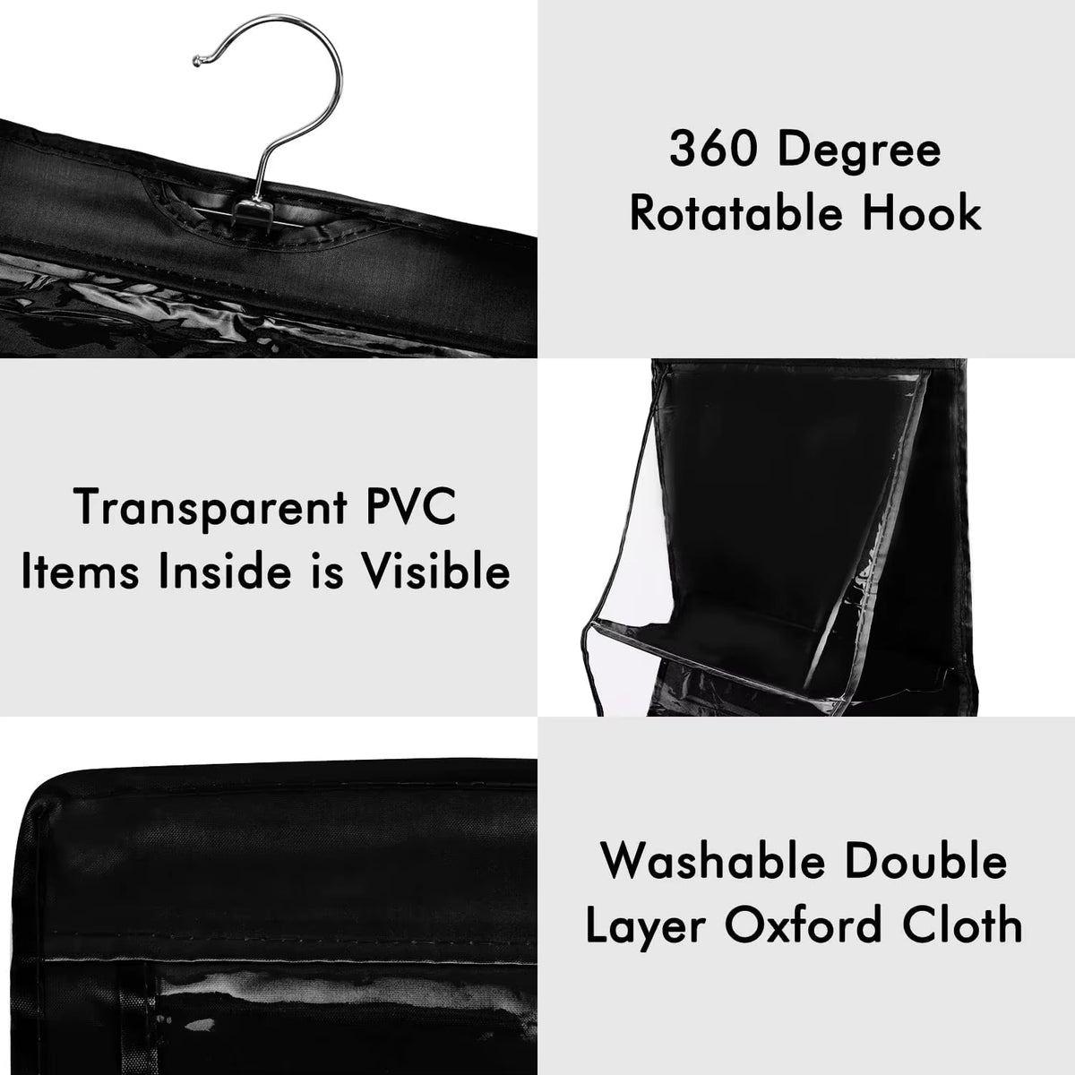 Hanging Handbag Organizer - 6 Pocket Foldable Closet Storage – image 6
