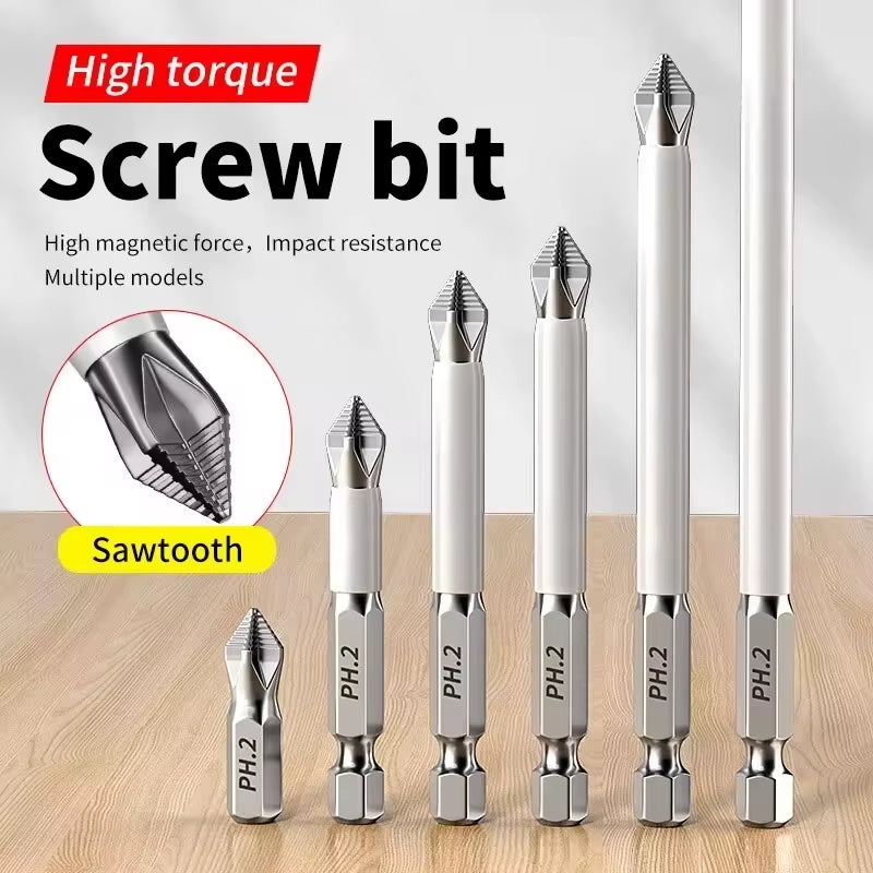 Magnetic Screwdriver Bit Set, 6 Phillips Bits with 1/4-Inch Hex – image 2