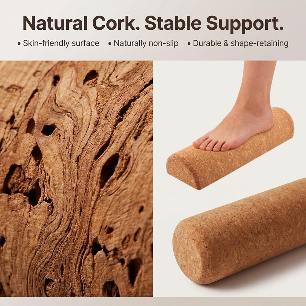 Cork Balance Board Kit with Roller, Massage Ball and Toe Bands – image 4