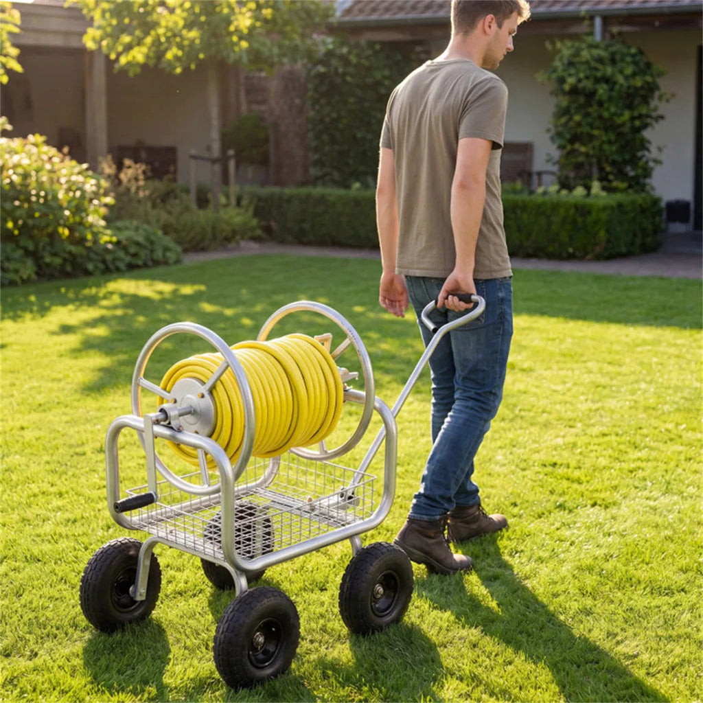 Garden Hose Reel Cart Heavy Duty, 300 ft Capacity, 10 in Wheels – image 10