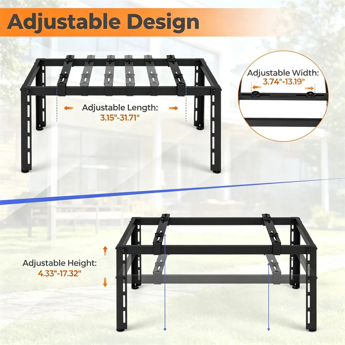 Adjustable Mini Split Ground Stand, 400 lb Heavy-Duty AC Bracket – image 9