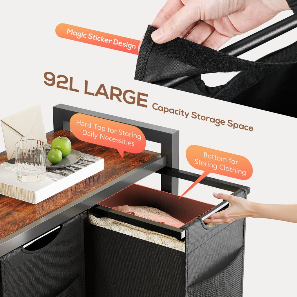 Rolling Laundry Sorter with Pull-Out Bags and Top Shelf – image 16