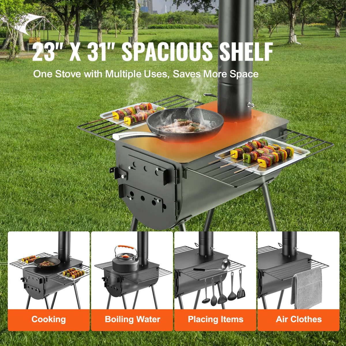 Hot Tent Wood Stove – Portable Camping Stove with 118 in Chimney – image 3
