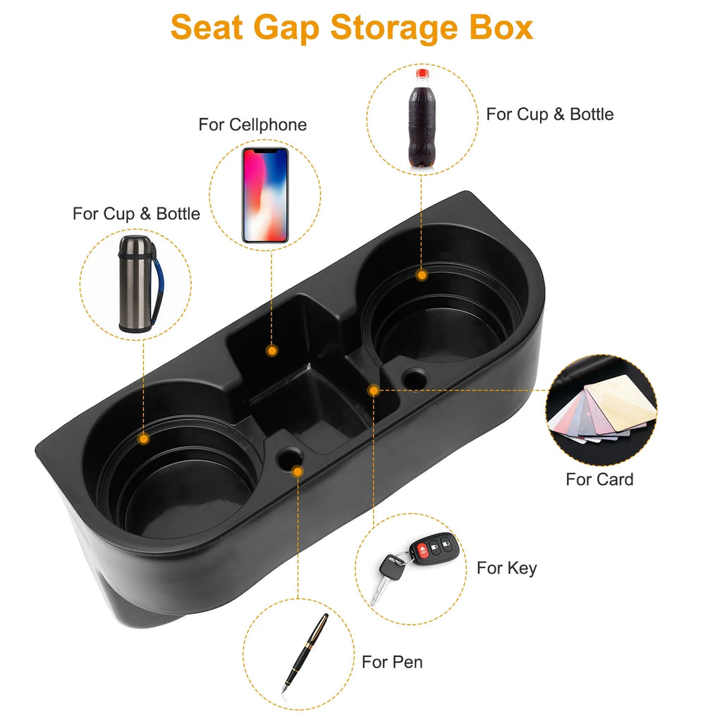Car Seat Gap Organizer – Cup Holder Wedge with Phone Slot – image 9