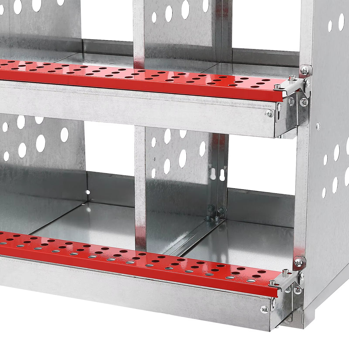 6 Hole Freestanding Galvanized Chicken Nesting Box with Perch Bar