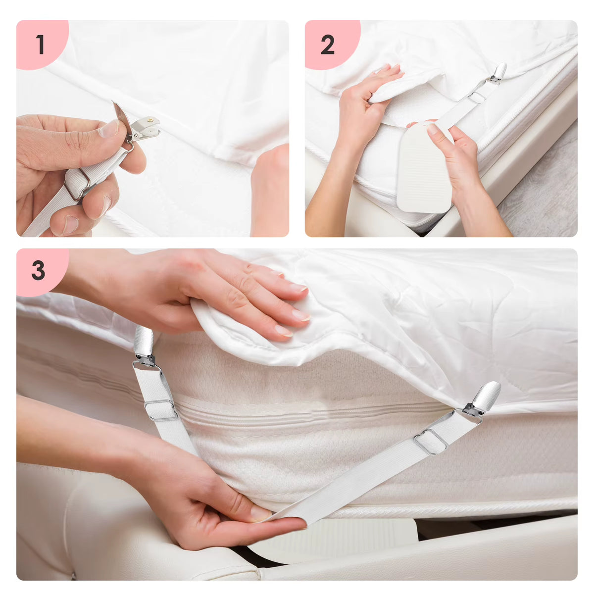 Bed Sheet Holders with Pressure Plate - Adjustable, 4 Pack – image 5