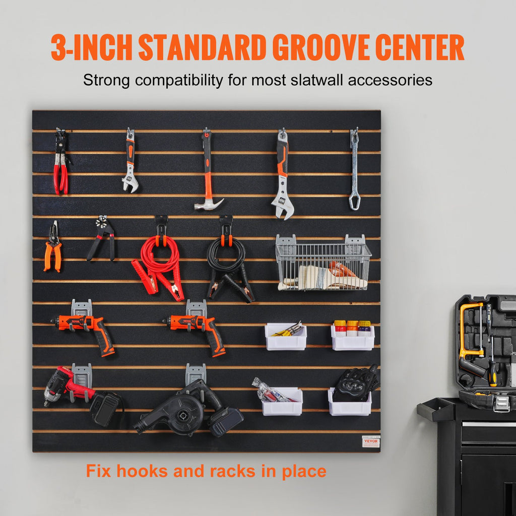 Slatwall Panels 4 x 2 ft, Black Garage Wall Organizer Panels – image 6