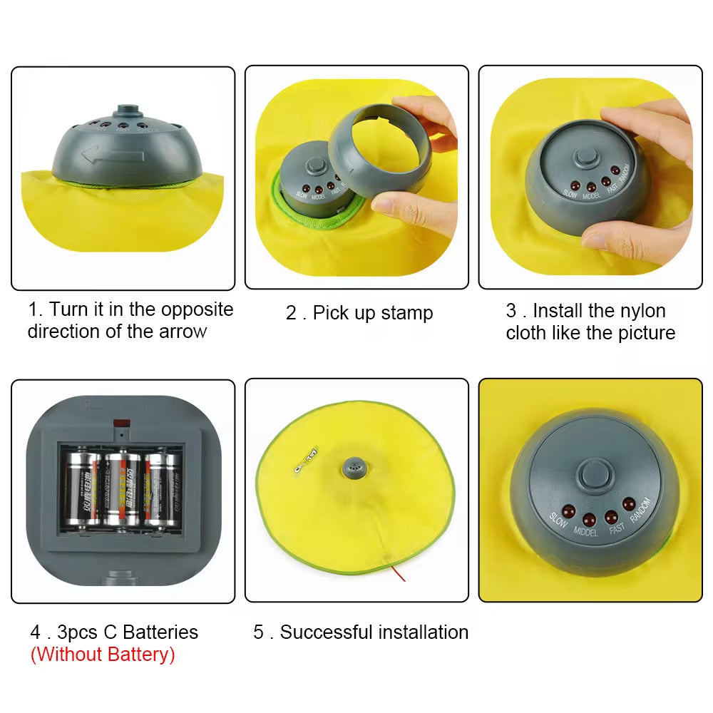 Electric Cat Toy Plate – Moving Feather Under-Cover Mouse – image 3