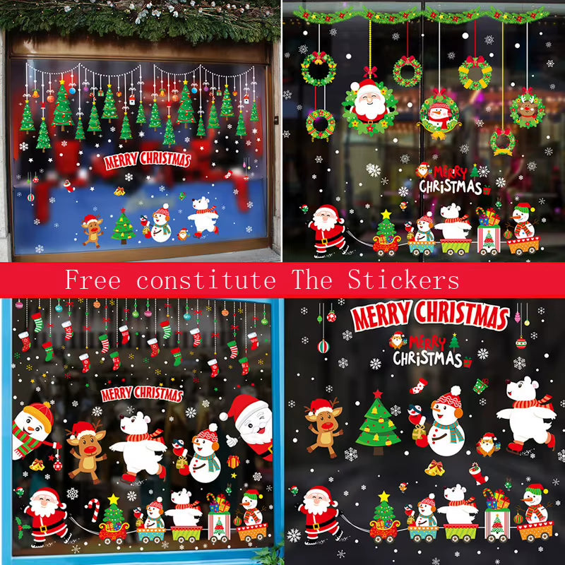 Christmas Window Clings 6 Sheet Set - Snowman, Snowflake and Santa – image 2