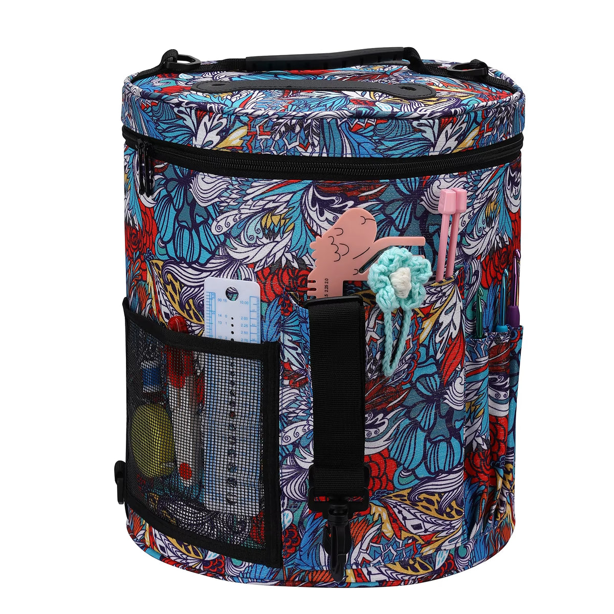 Yarn Storage Tote Bag for Knitting Needles and Crochet Hooks