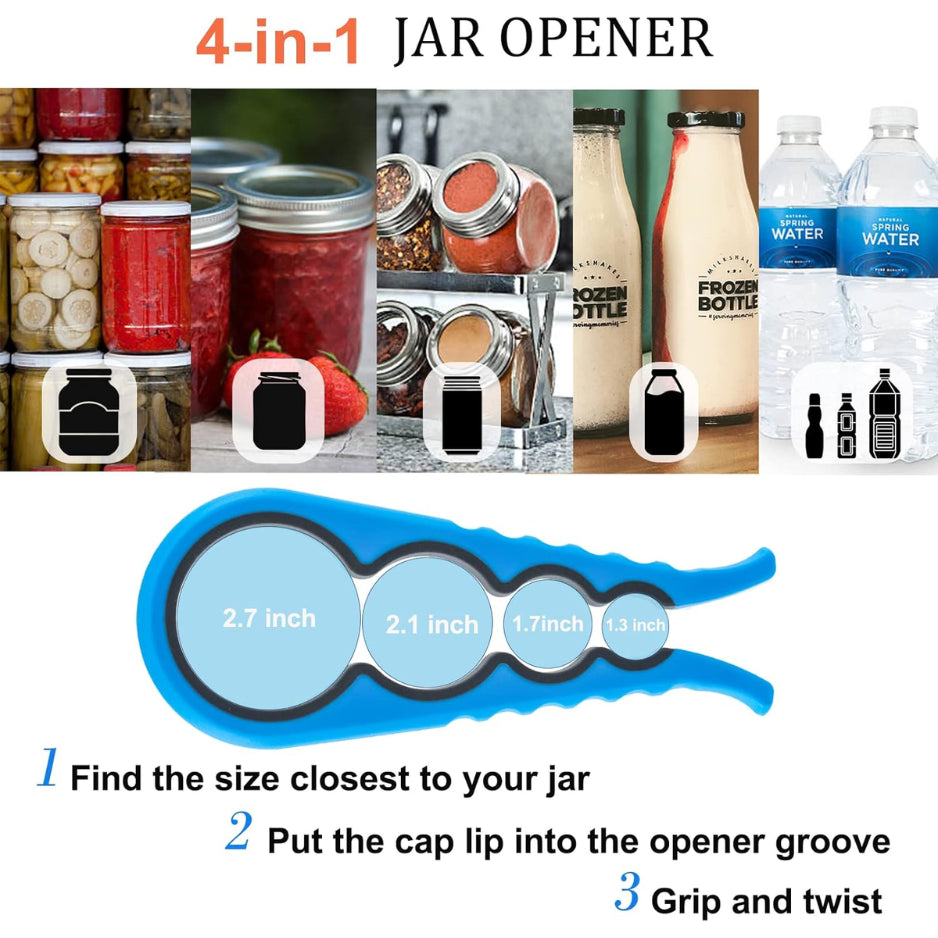 Jar Opener Multi-Size Rubber Grip Bottle & Lid Opener – image 5
