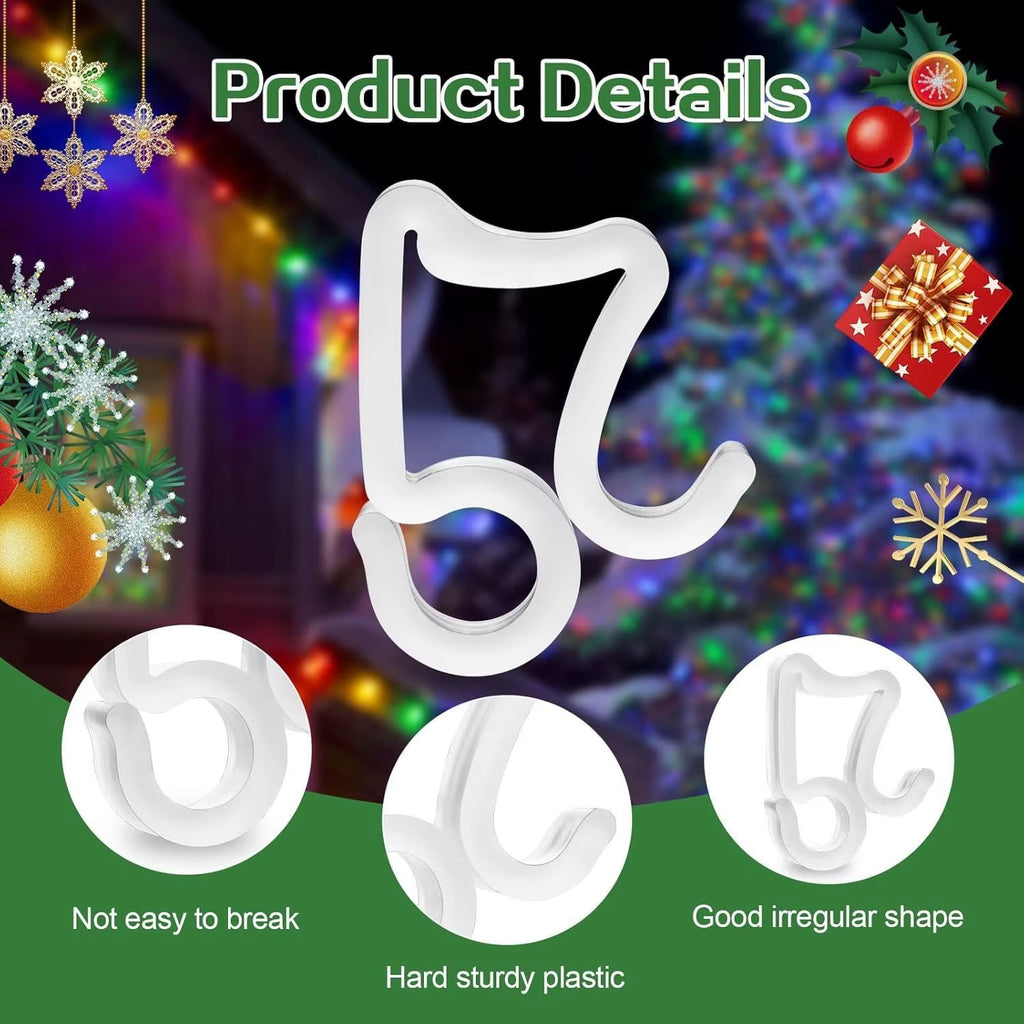 Gutter Hooks for Christmas Lights - 50-Pack Outdoor Light Clips – image 3