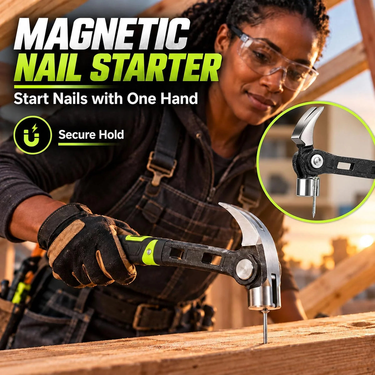 Nail Puller Hammer – Adjustable with Magnetic Nail Holder – image 2