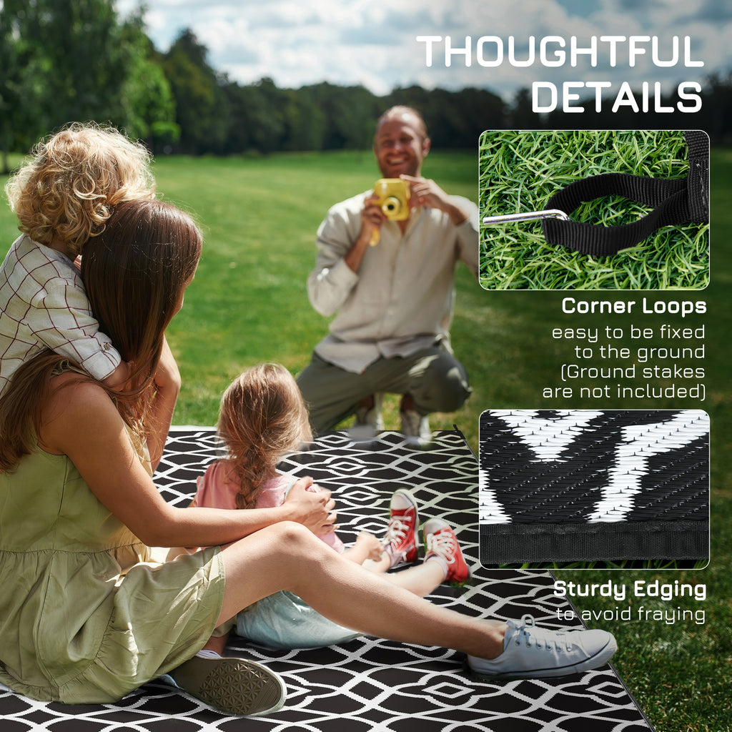 RV Outdoor Rug 9 x 18 ft, Reversible Camping Mat with Carry Bag – image 8