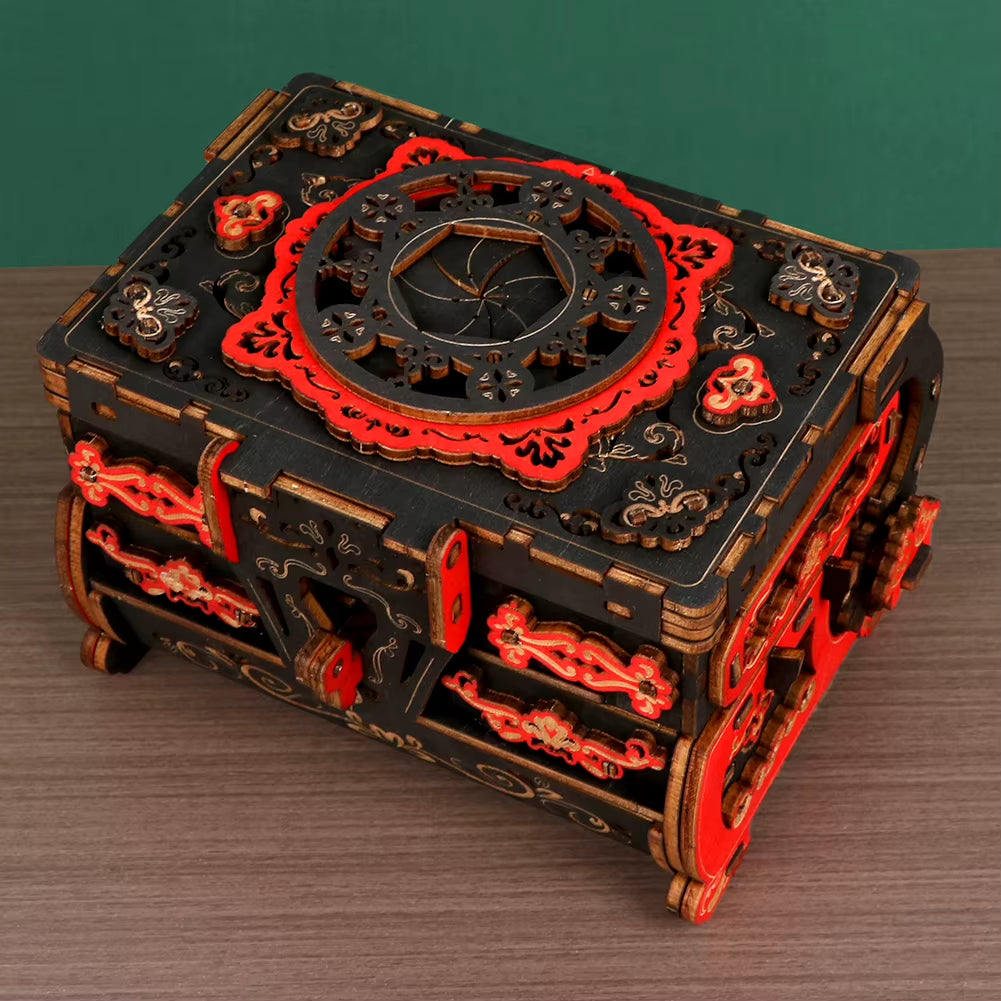 3D Wooden Puzzle Jewelry Box - DIY Carved Vintage Keepsake Box Kit – image 7