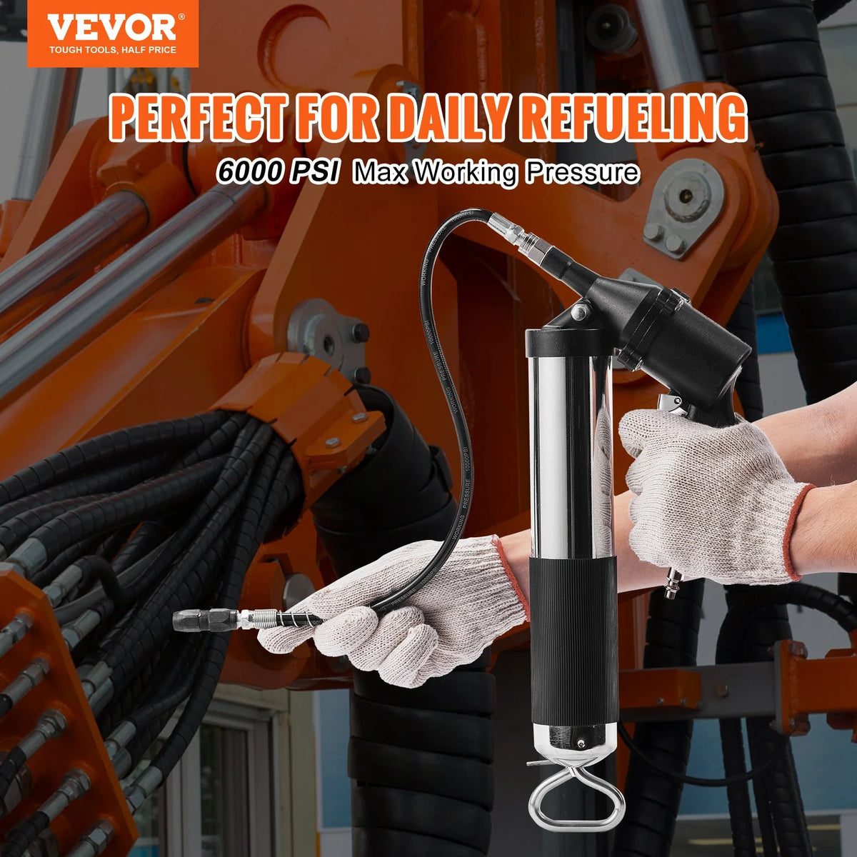 Pneumatic Grease Gun – Heavy Duty Air Grease Gun with 18.5 in Hose – image 2