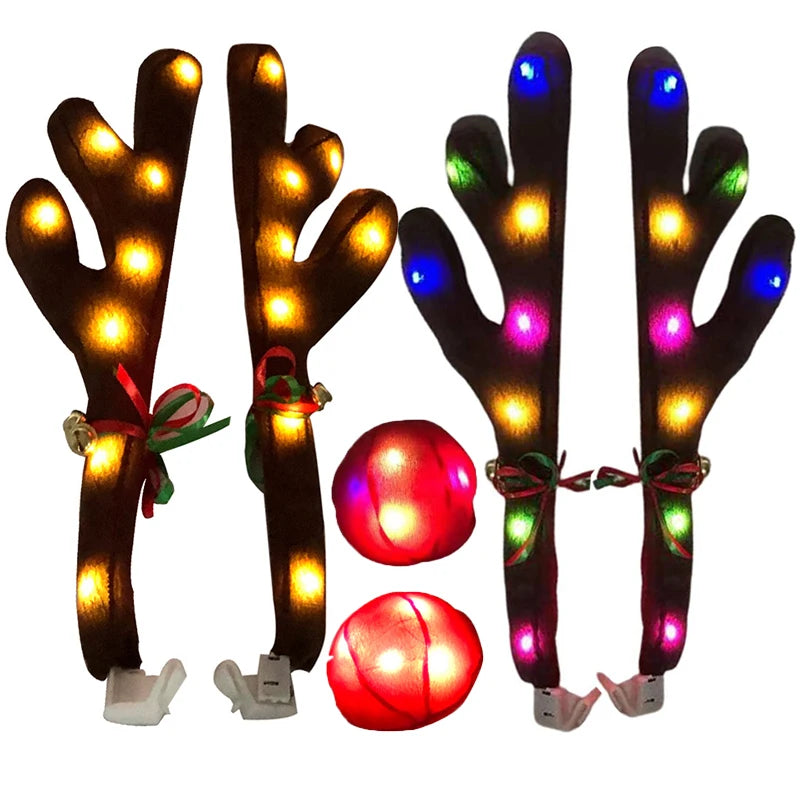 Car Reindeer Antlers Kit – LED Christmas Vehicle Decoration – image 2
