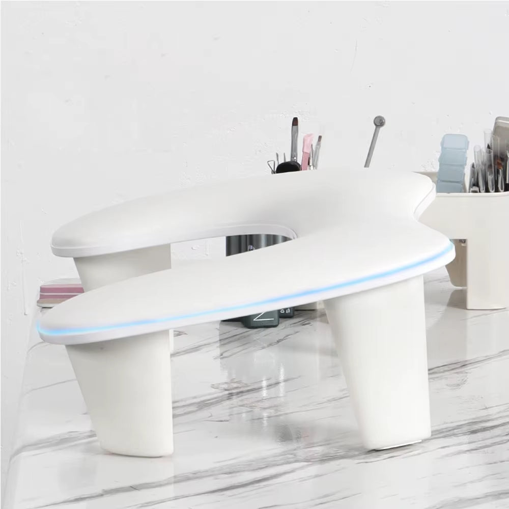 Nail Hand Rest for Two Hands, 15 Degree Tilted PU Leather Pillow – image 3
