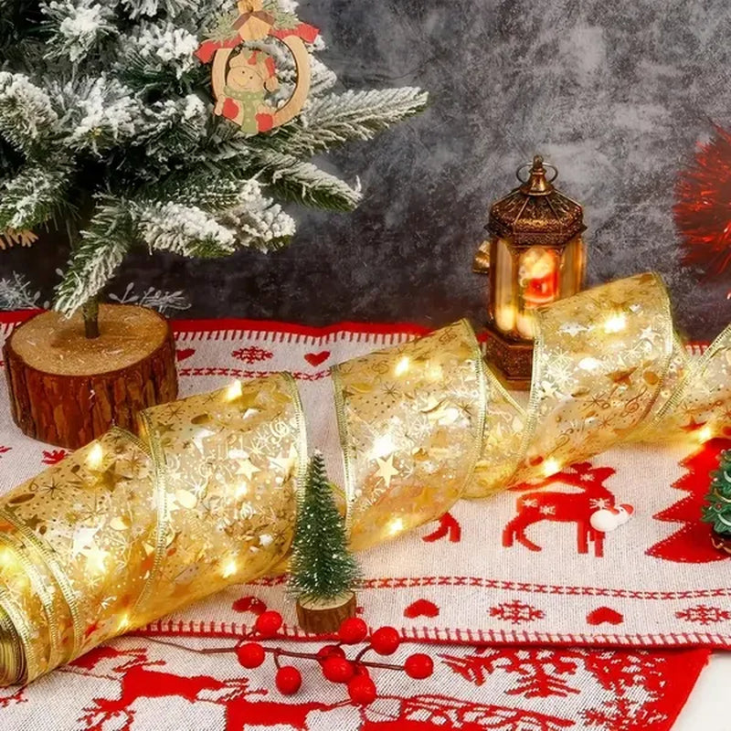 Christmas Tree Ribbon Lights – 32 ft LED Mesh Ribbon Garland – image 2