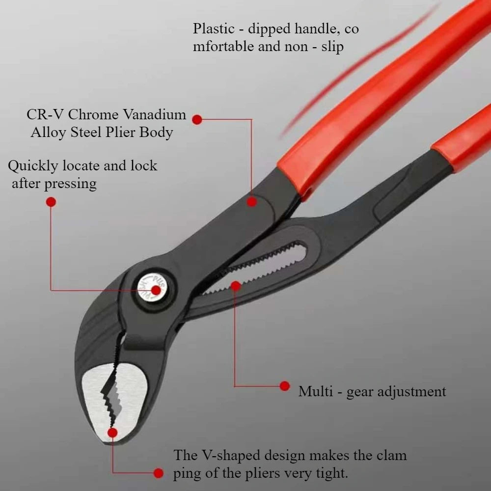 Plumbing Quick-Adjust V-Jaw Tongue and Groove Pliers – image 2