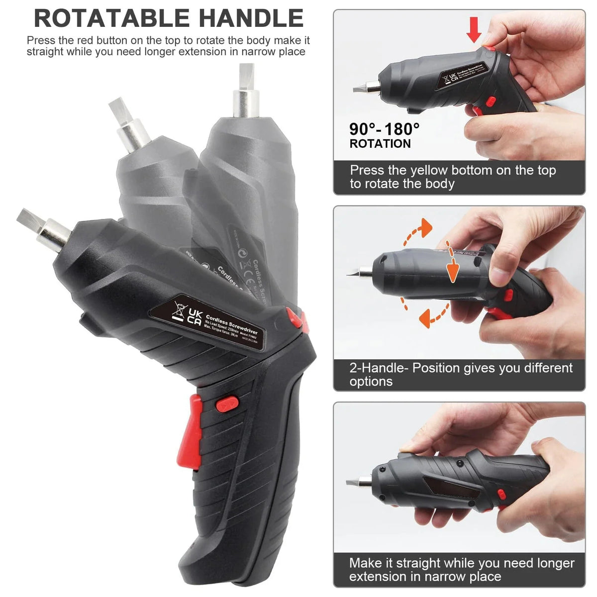Cordless Electric Screwdriver 3.6V USB Rechargeable with LED – image 2