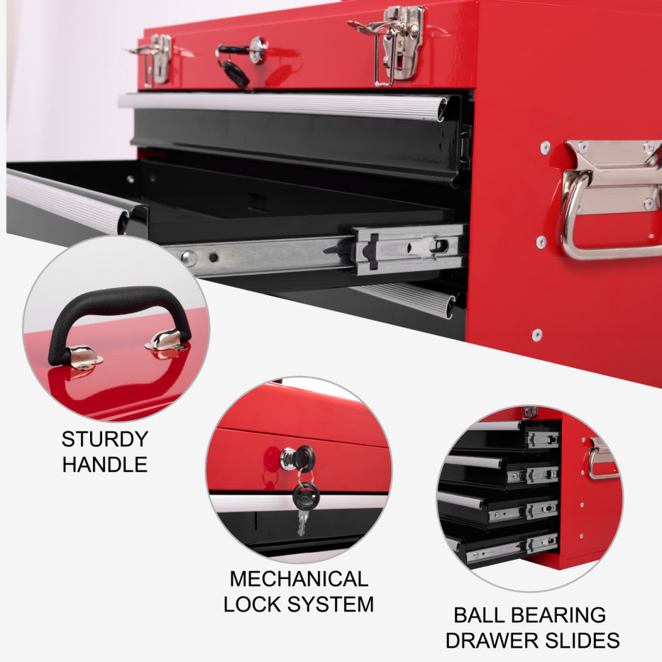 Metal Tool Box with 4 Drawers, 21 in Portable Locking Tool Chest – image 13