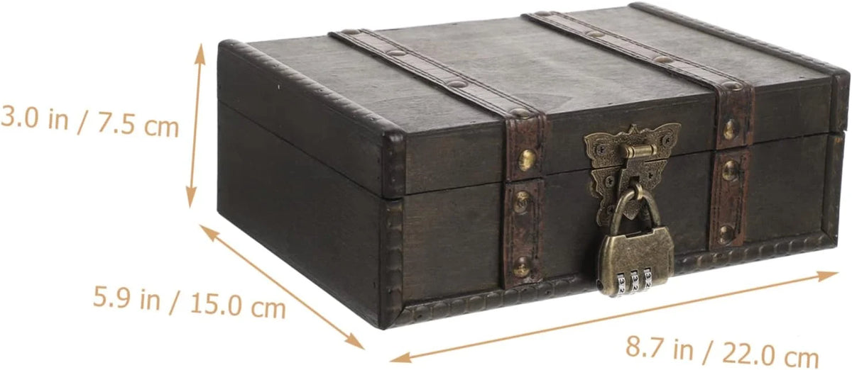 Wooden Jewelry Box with Lock, Decorative Keepsake Storage Chest – image 4