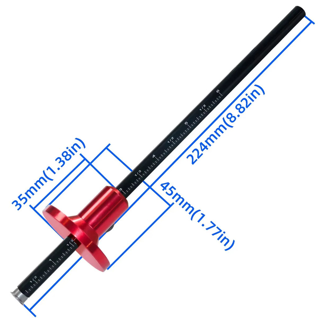 Wheel Marking Gauge, Aluminum Woodworking Scriber with Inch/mm Scale – image 5
