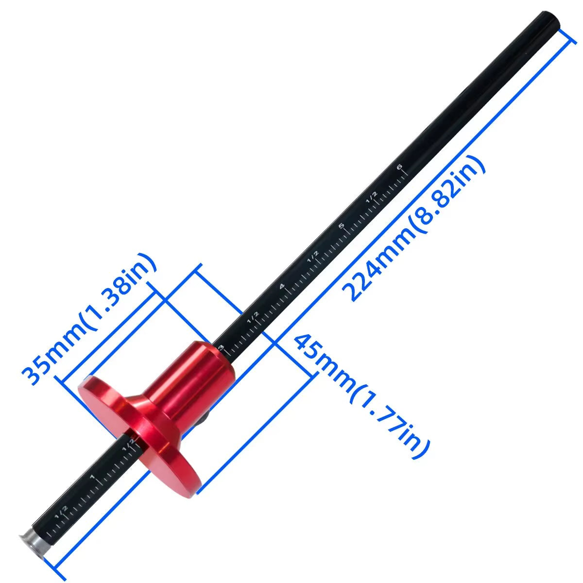 Wheel Marking Gauge, Aluminum Woodworking Scriber with Inch/mm Scale – image 5